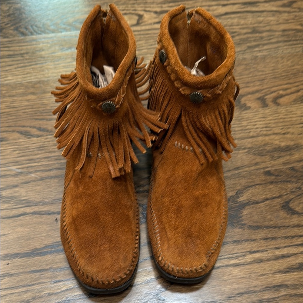 Fringed Suede Ankle Boots - Picture 5 of 7